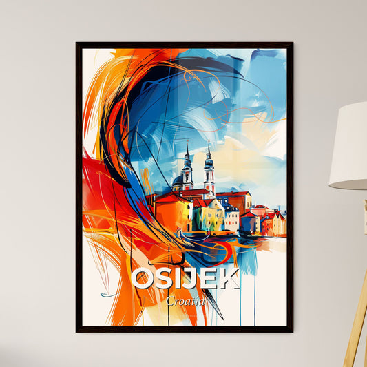 Vibrant Osijek, Croatia - A Colorful Painting Of A Town