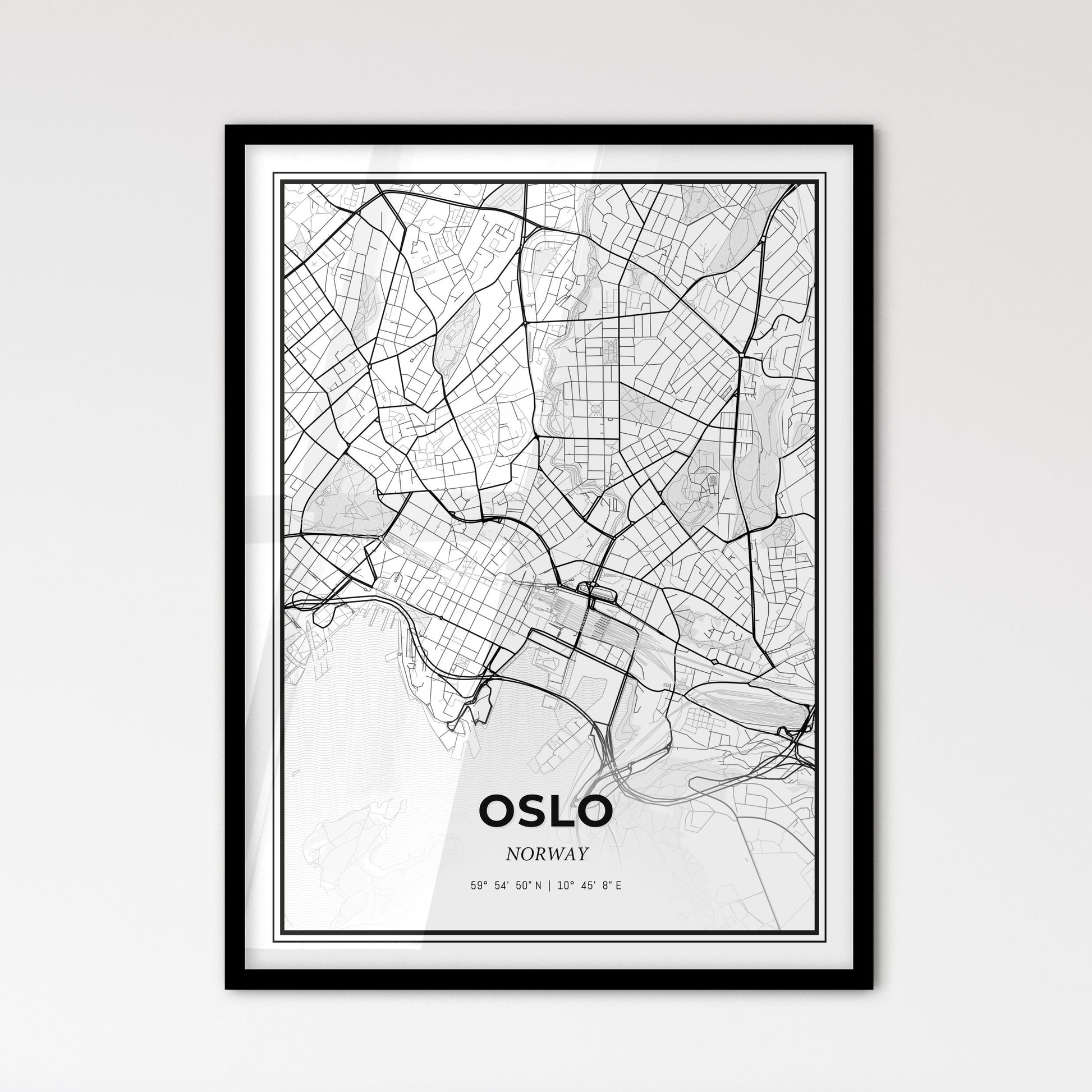 Oslo Norway - Scandinavian Style City Map for Modern Home Decor