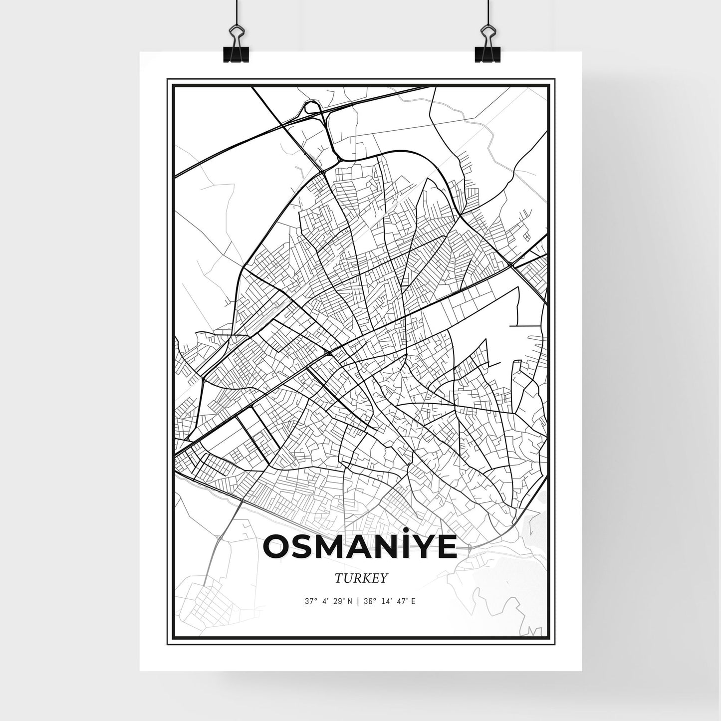 Osmaniye Turkey - Premium City Map Poster