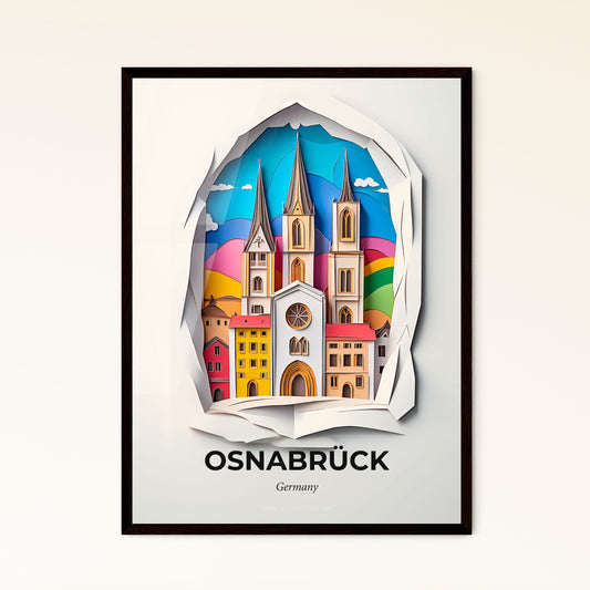 Vivid Osnabruck, Germany - a paper cut of a church with a clock