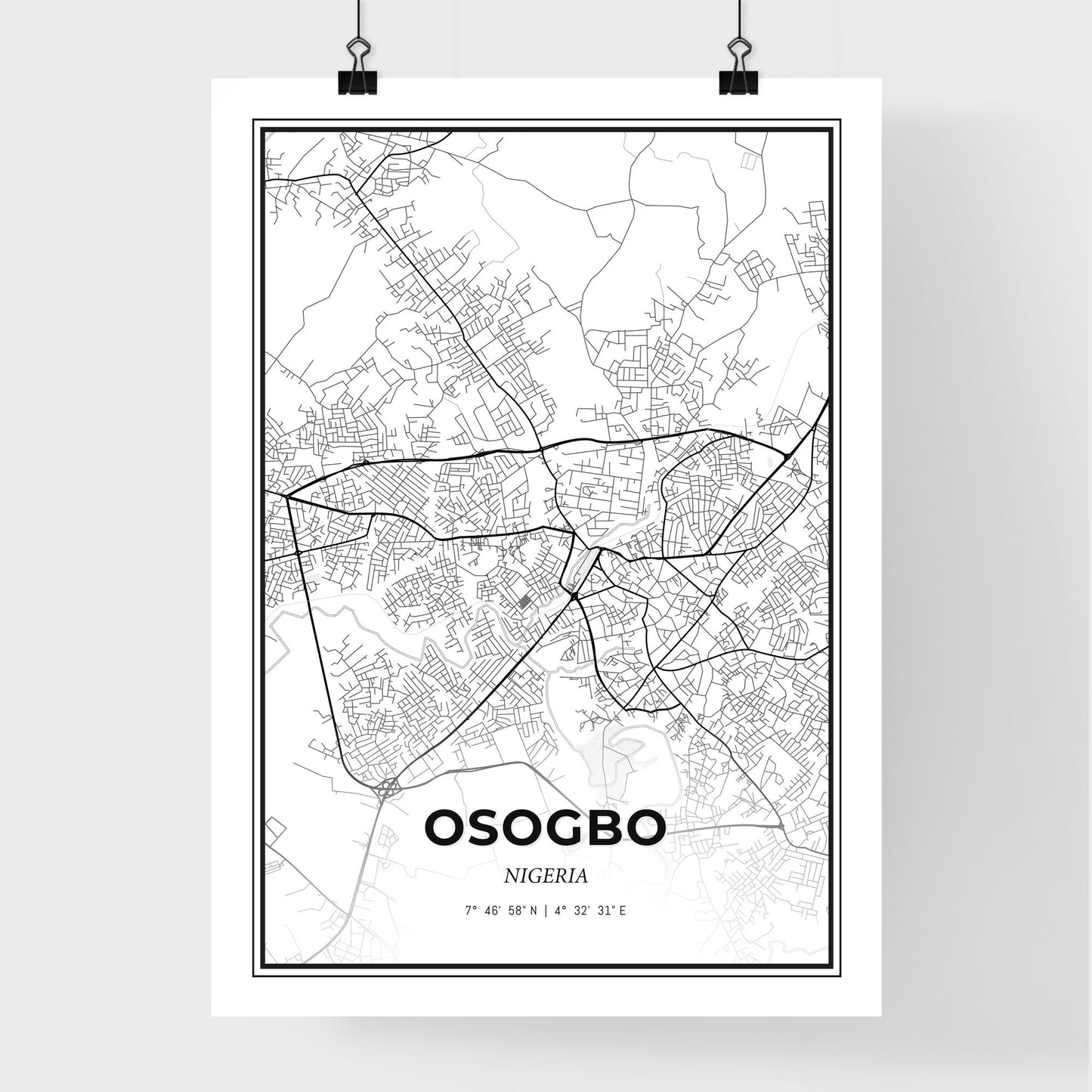 Osogbo Nigeria - Premium City Map Poster