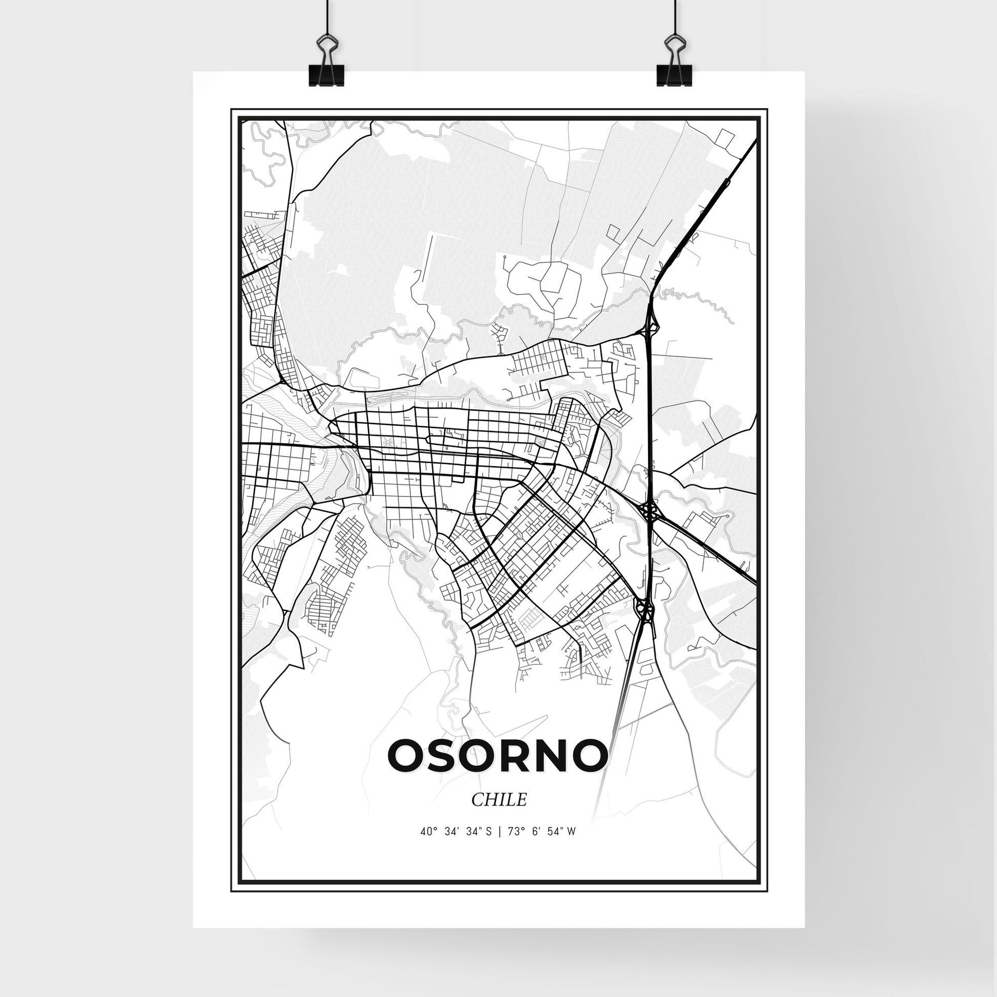 Osorno Chile - Premium City Map Poster