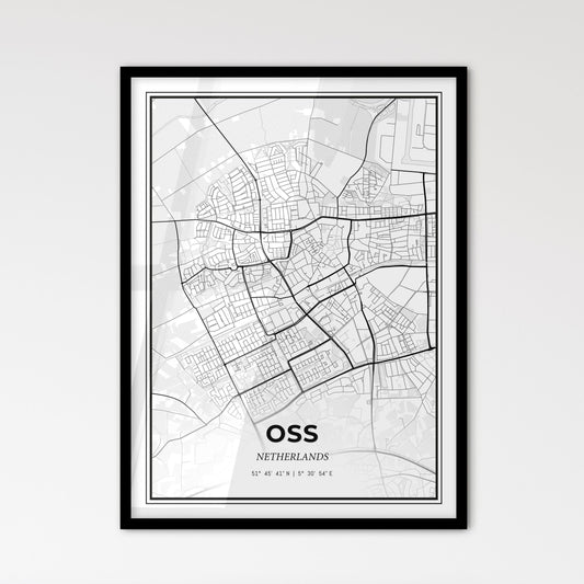  Oss Netherlands - Scandinavian Style City Map for Modern Home Decor