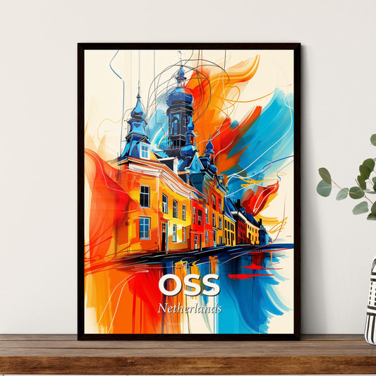 Vibrant Oss, Netherlands - A Colorful Painting Of A Building