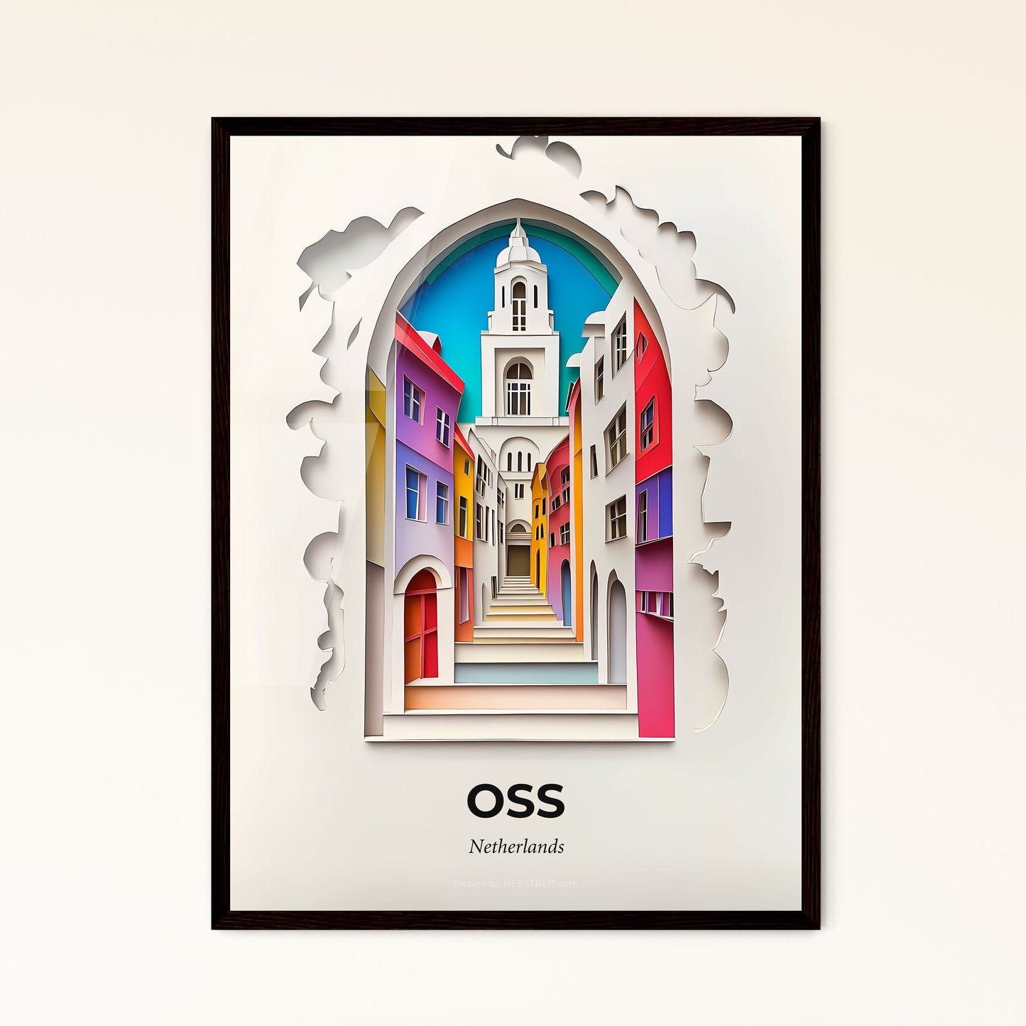 Vivid Oss, Netherlands - a clock tower in a window