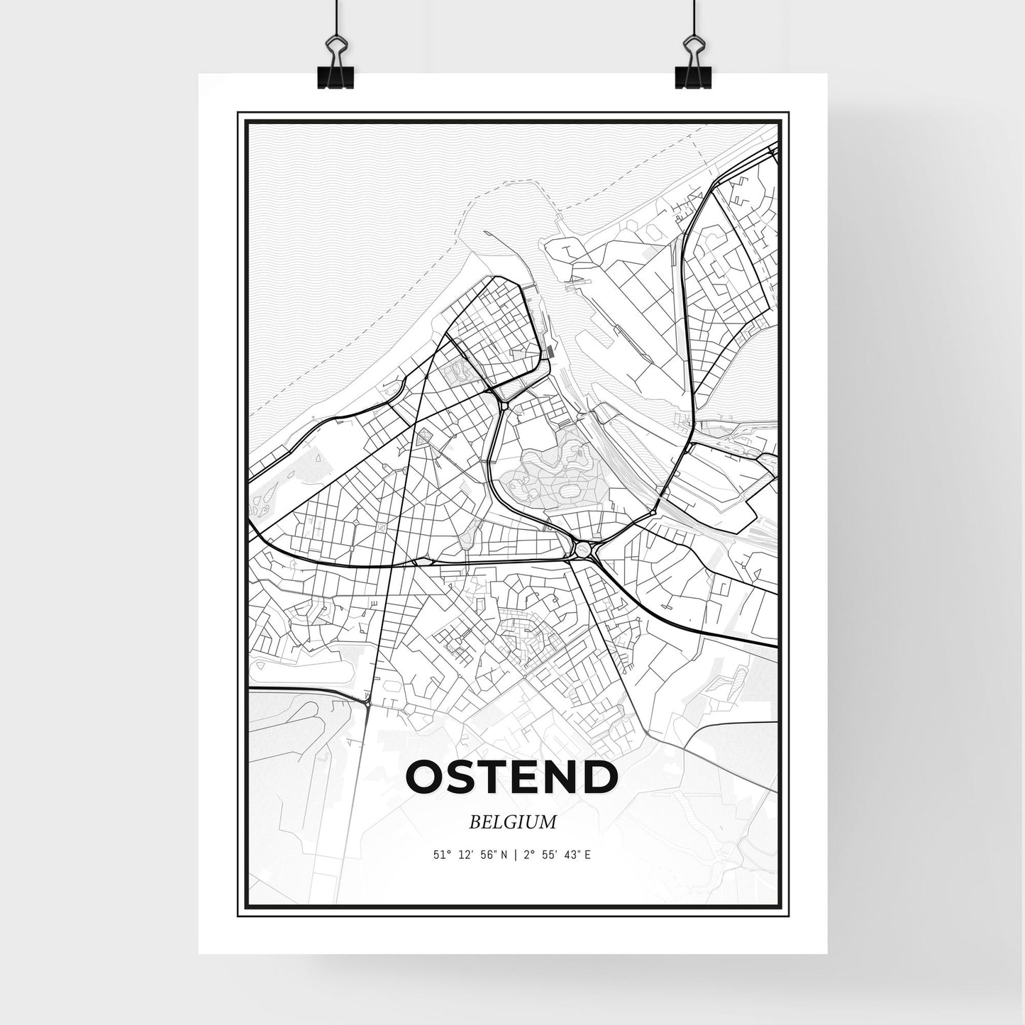 Ostend  Belgium - Premium City Map Poster