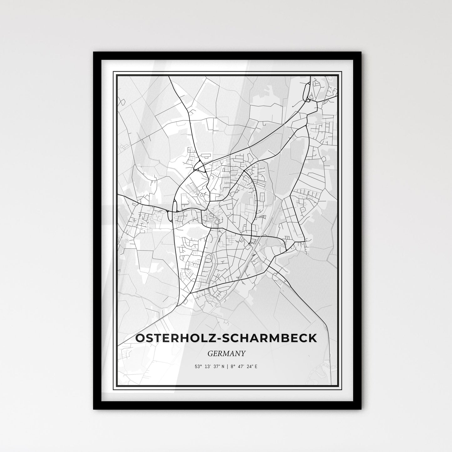 Osterholz-Scharmbeck Germany - Scandinavian Style City Map for Modern Home Decor