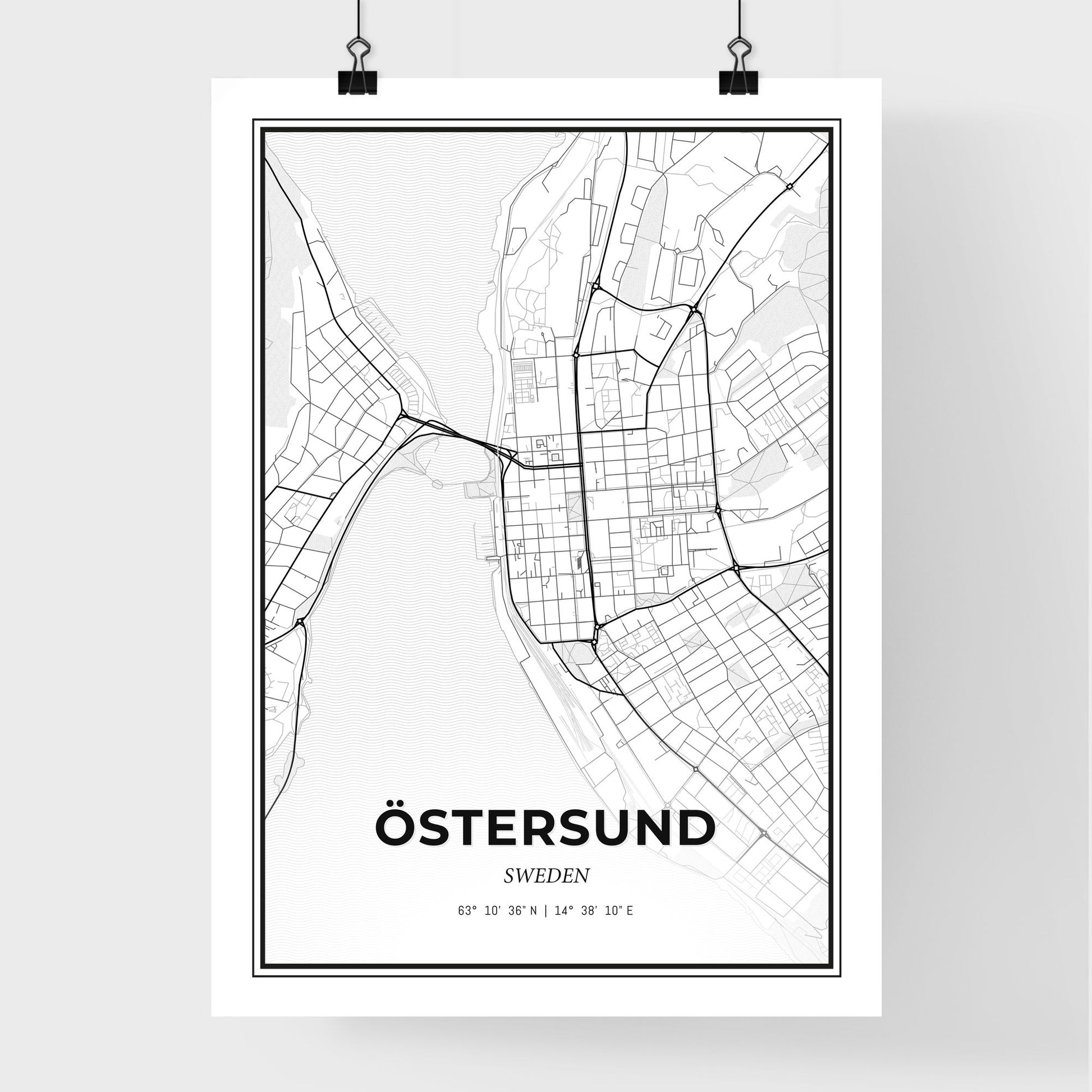 Östersund Sweden - Premium City Map Poster