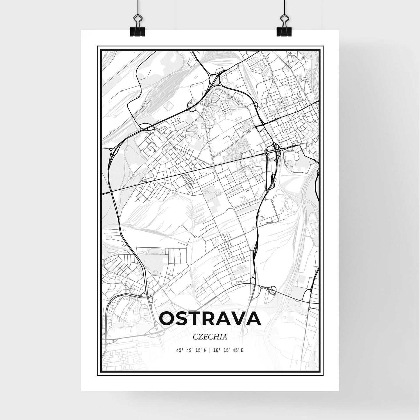  Ostrava Czechia - Premium City Map Poster