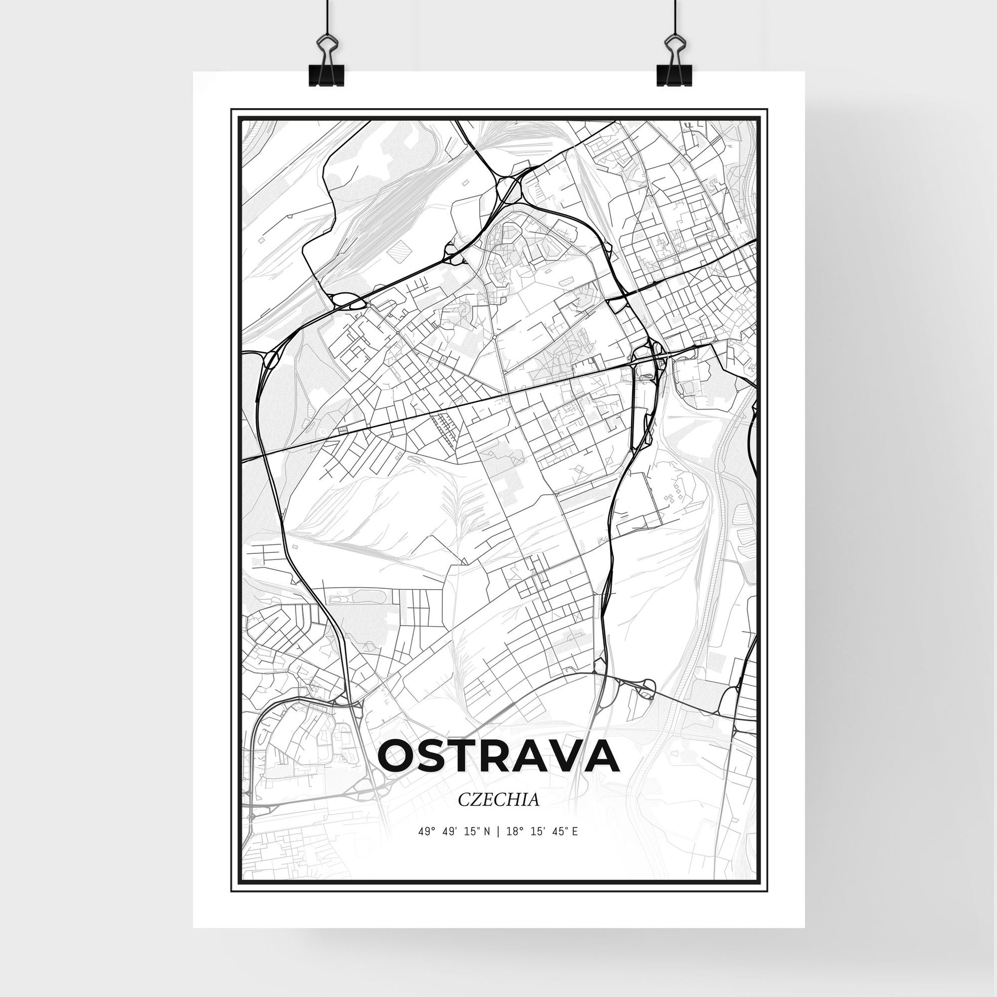  Ostrava Czechia - Premium City Map Poster
