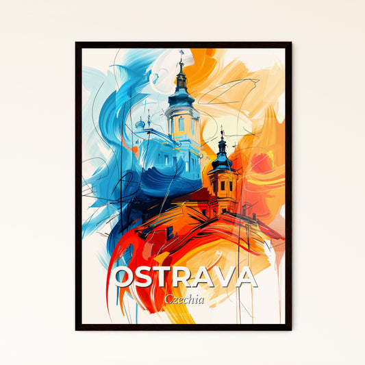 Vibrant Ostrava, Czechia - A Painting Of A Building With Colorful Paint