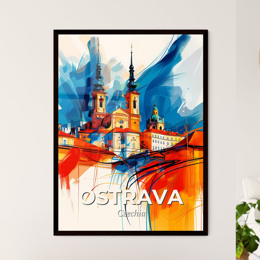 Vibrant Ostrava, Czechia - A Painting Of A Building With Towers