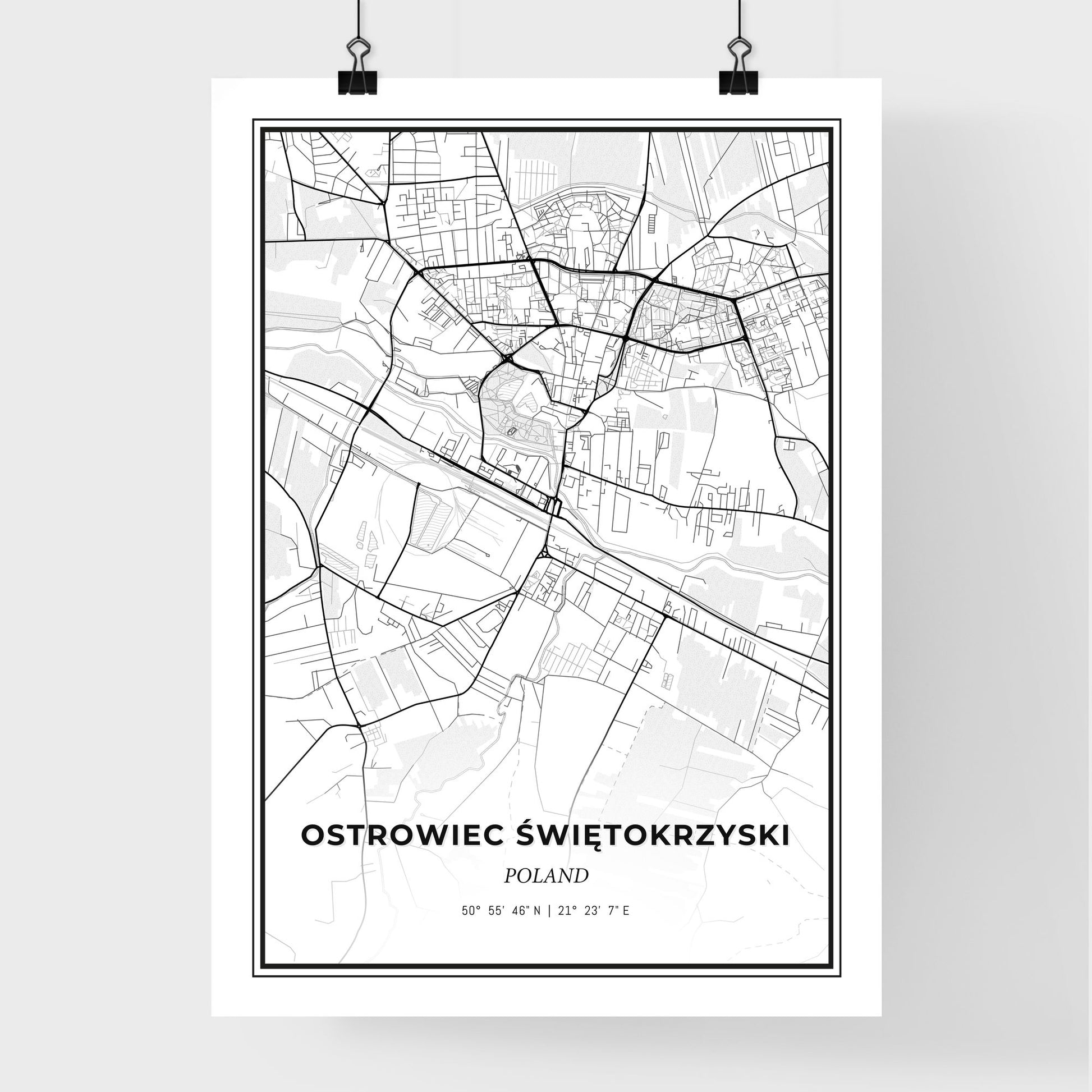 Ostrowiec Świętokrzyski Poland - Premium City Map Poster