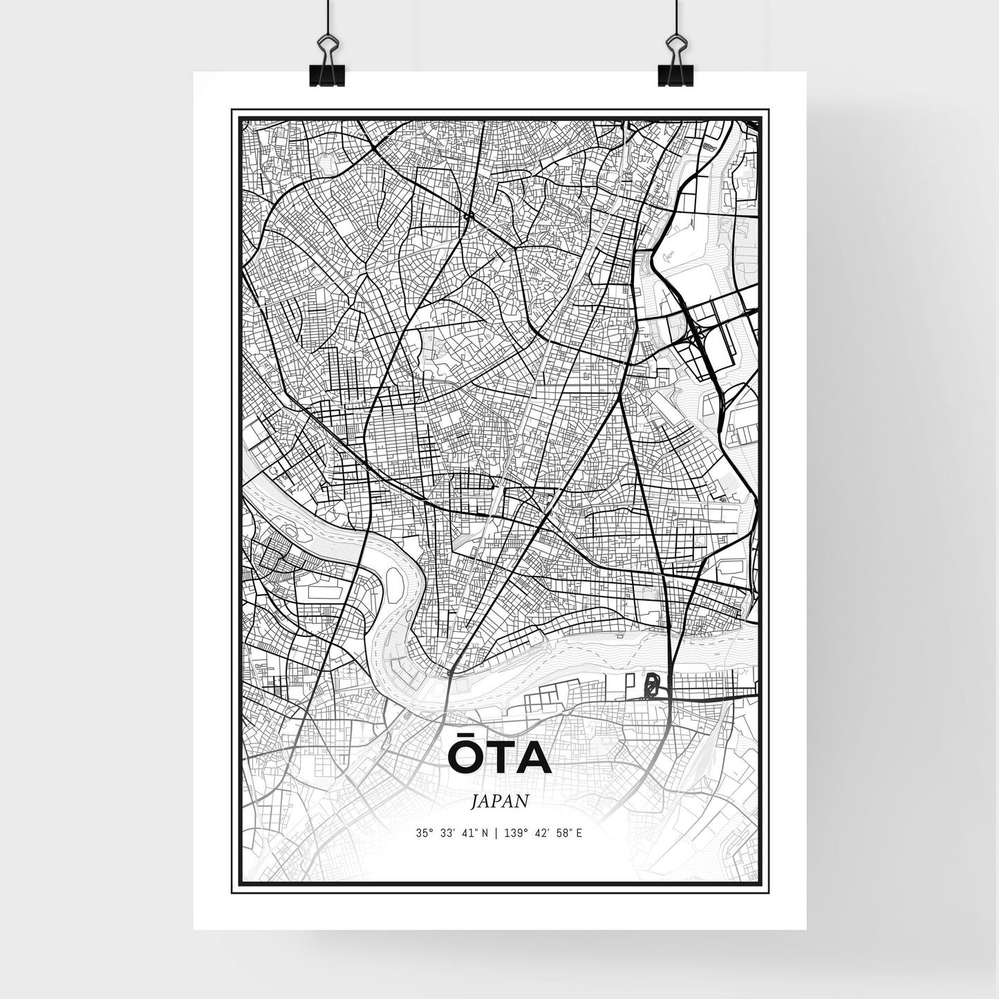 Ōta Japan - Premium City Map Poster