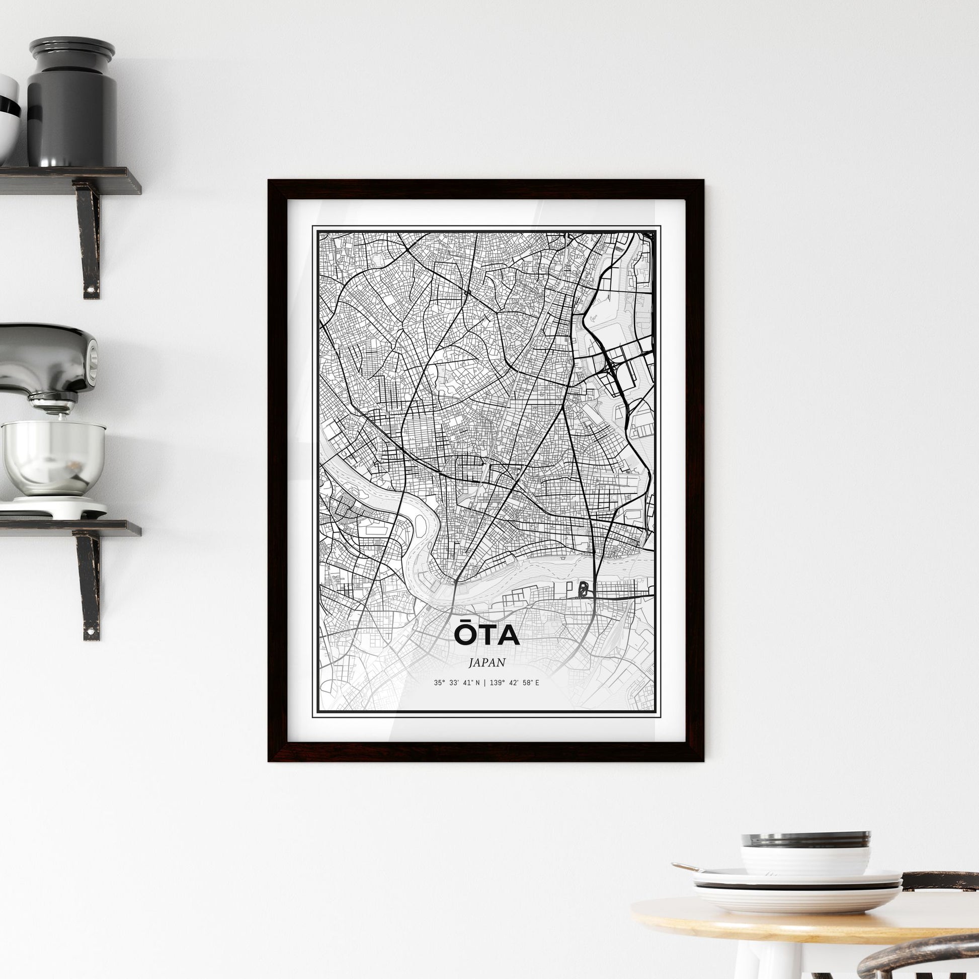 Ōta Japan - Minimal City Map