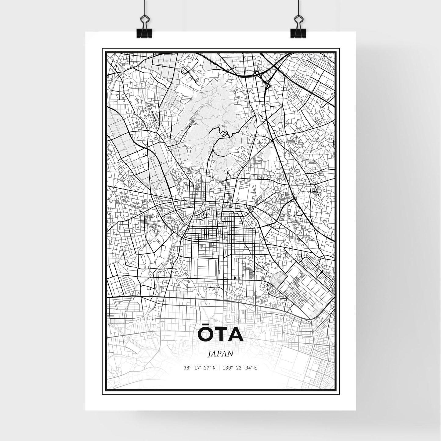 Ōta Japan - Premium City Map Poster