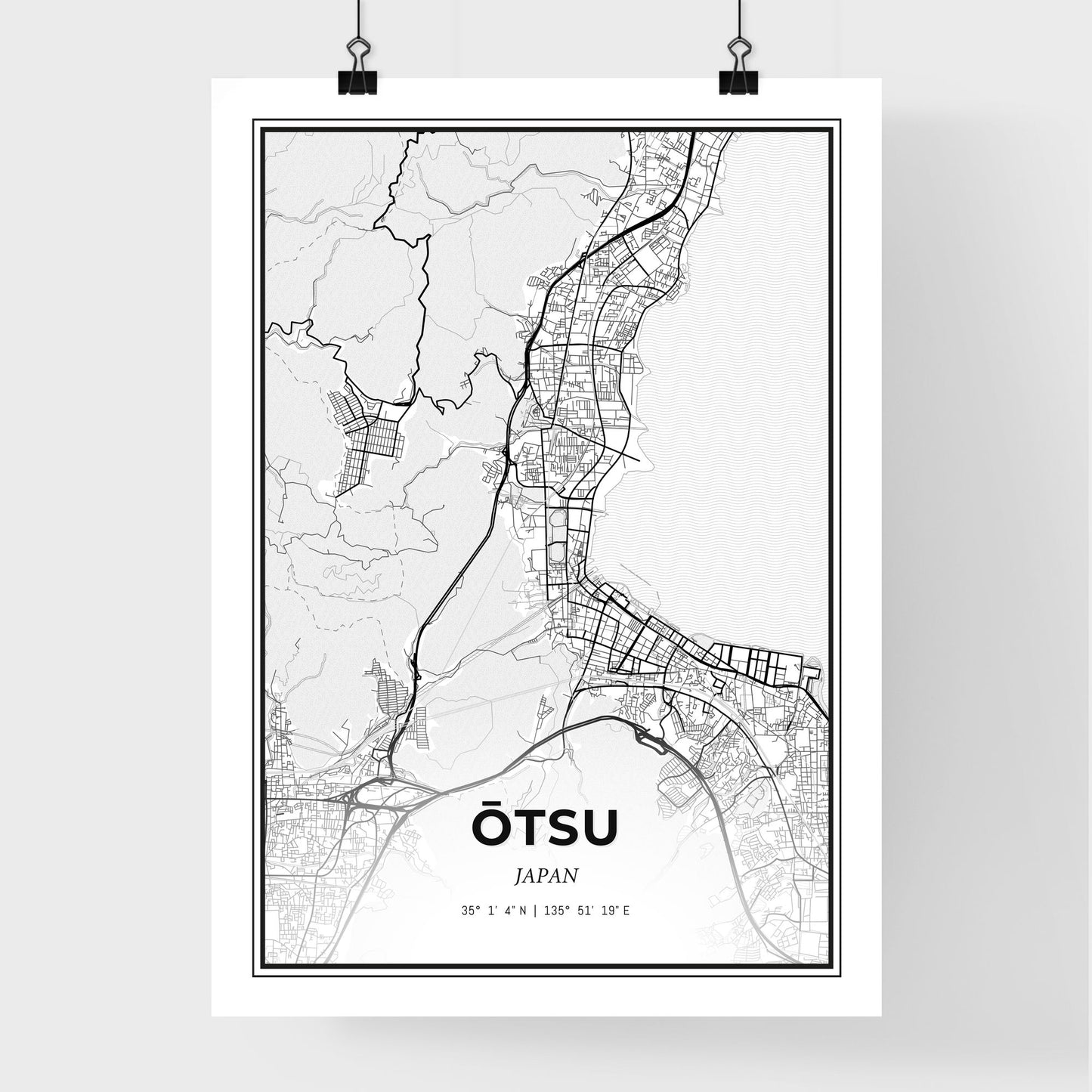 Ōtsu Japan - Premium City Map Poster