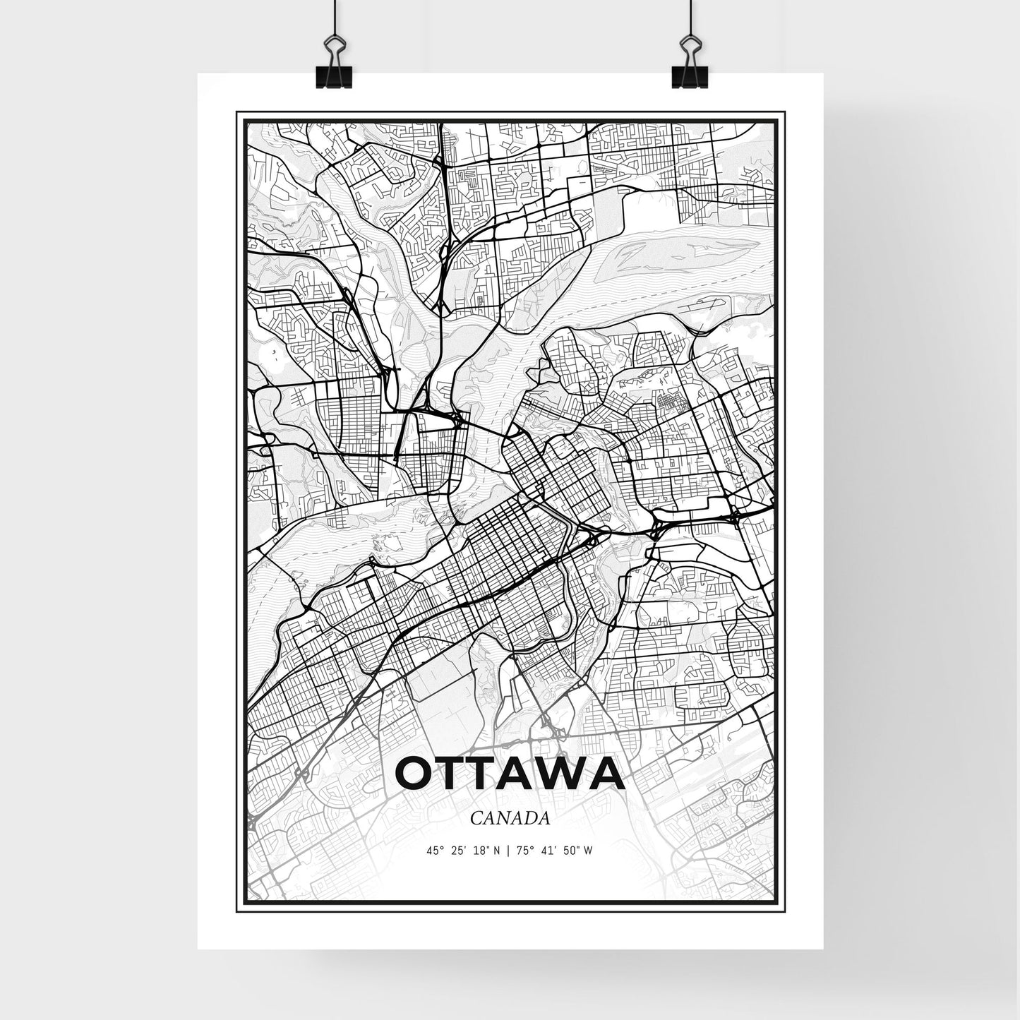 Ottawa Canada - Premium City Map Poster