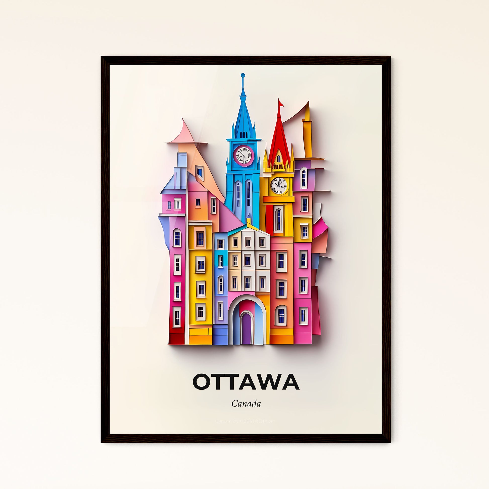 Vivid Ottawa, Canada - a colorful building with a clock on the top