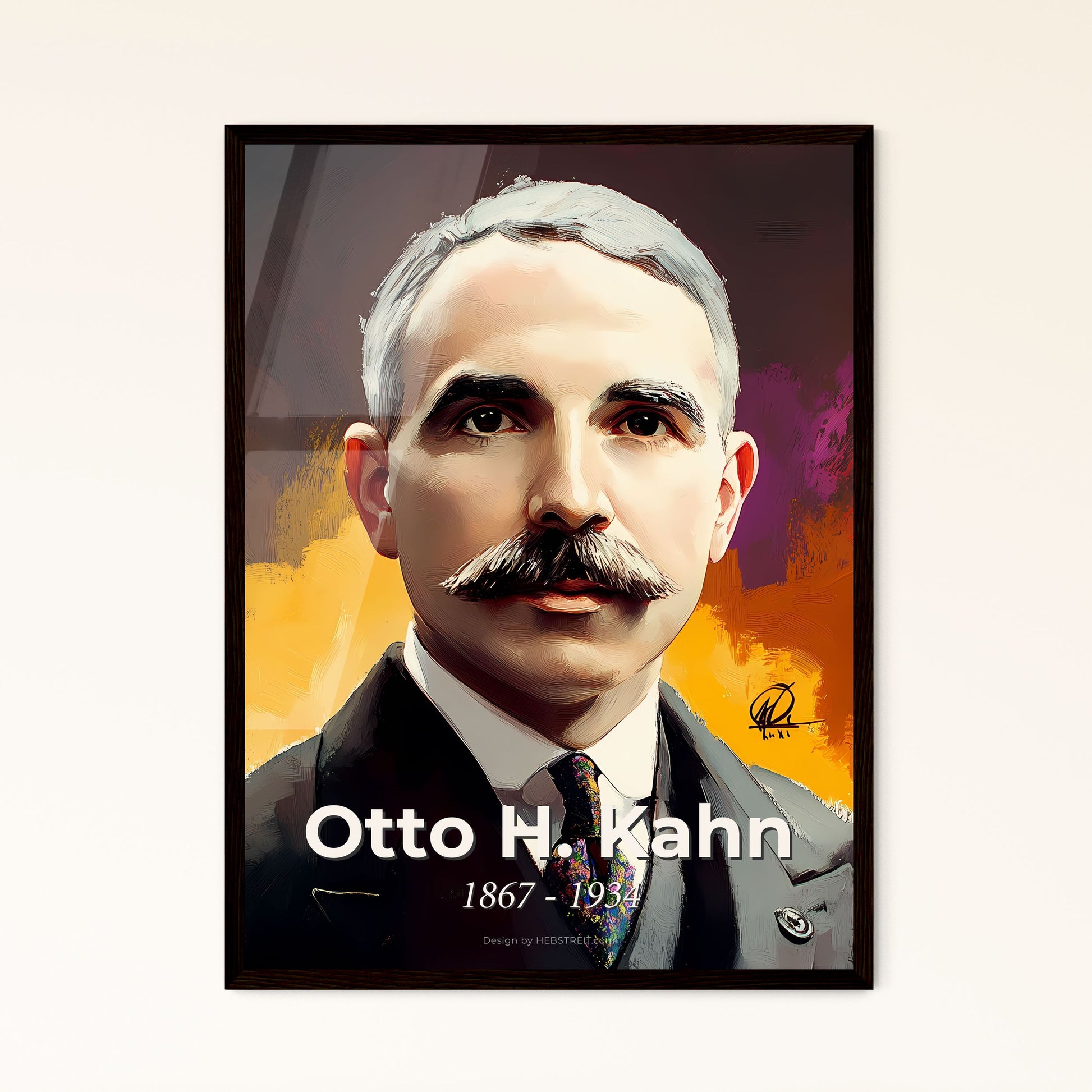 Portrait of Otto H. Kahn, 1867 - 1934. Impressionistic painting of a man with a mustache.