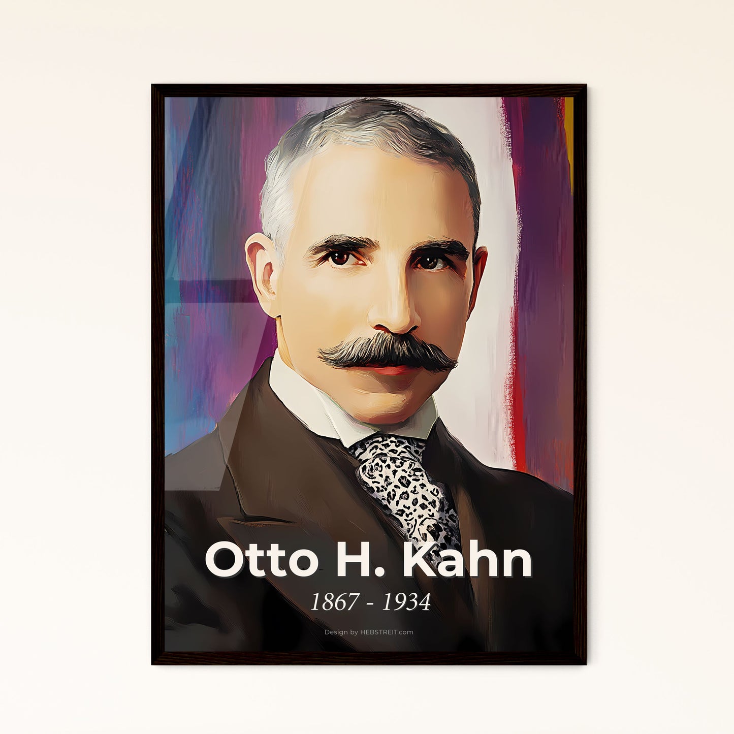 Portrait of Otto H. Kahn, 1867 - 1934. Impressionistic painting of a man with a mustache.