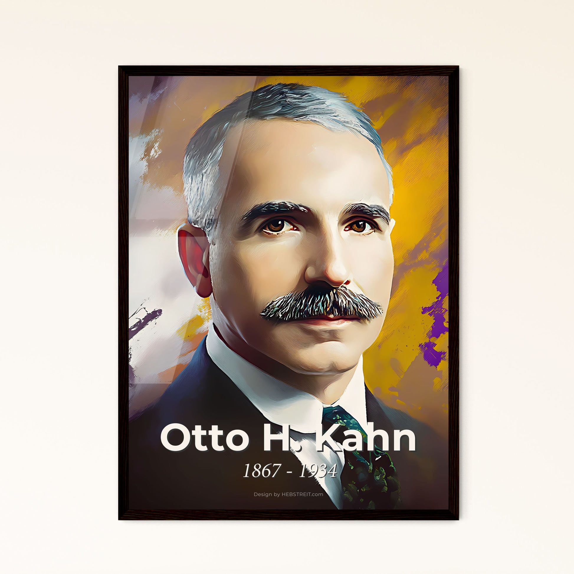 Portrait of Otto H. Kahn, 1867 - 1934. Impressionistic painting of a man with a mustache.