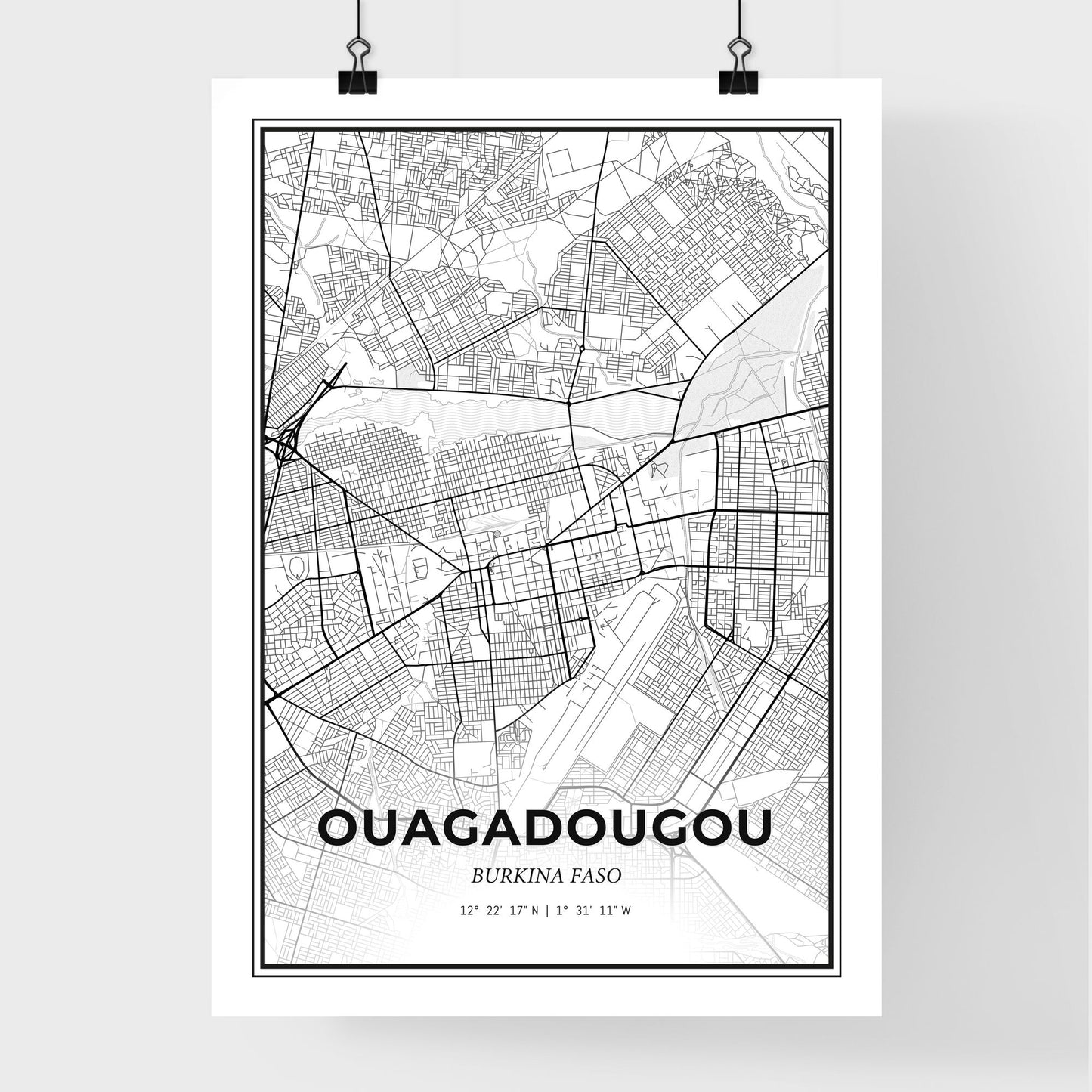 Ouagadougou Burkina Faso - Premium City Map Poster