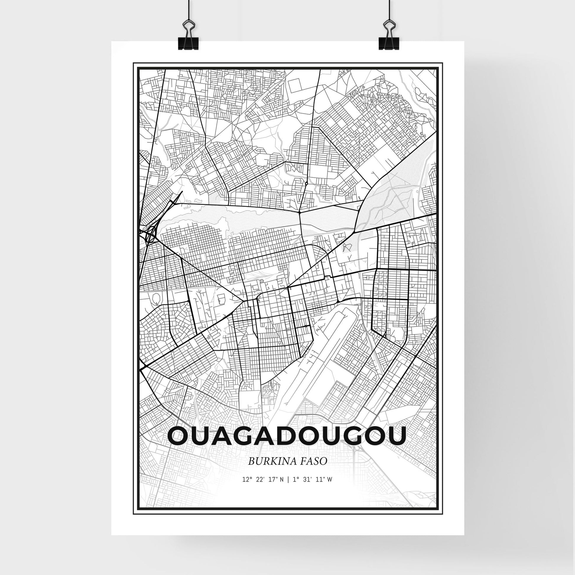 Ouagadougou Burkina Faso - Premium City Map Poster