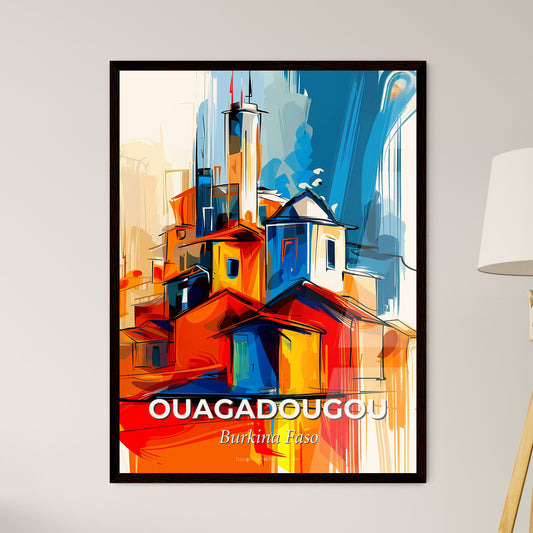 Vibrant Ouagadougou, Burkina Faso - A Painting Of A Building