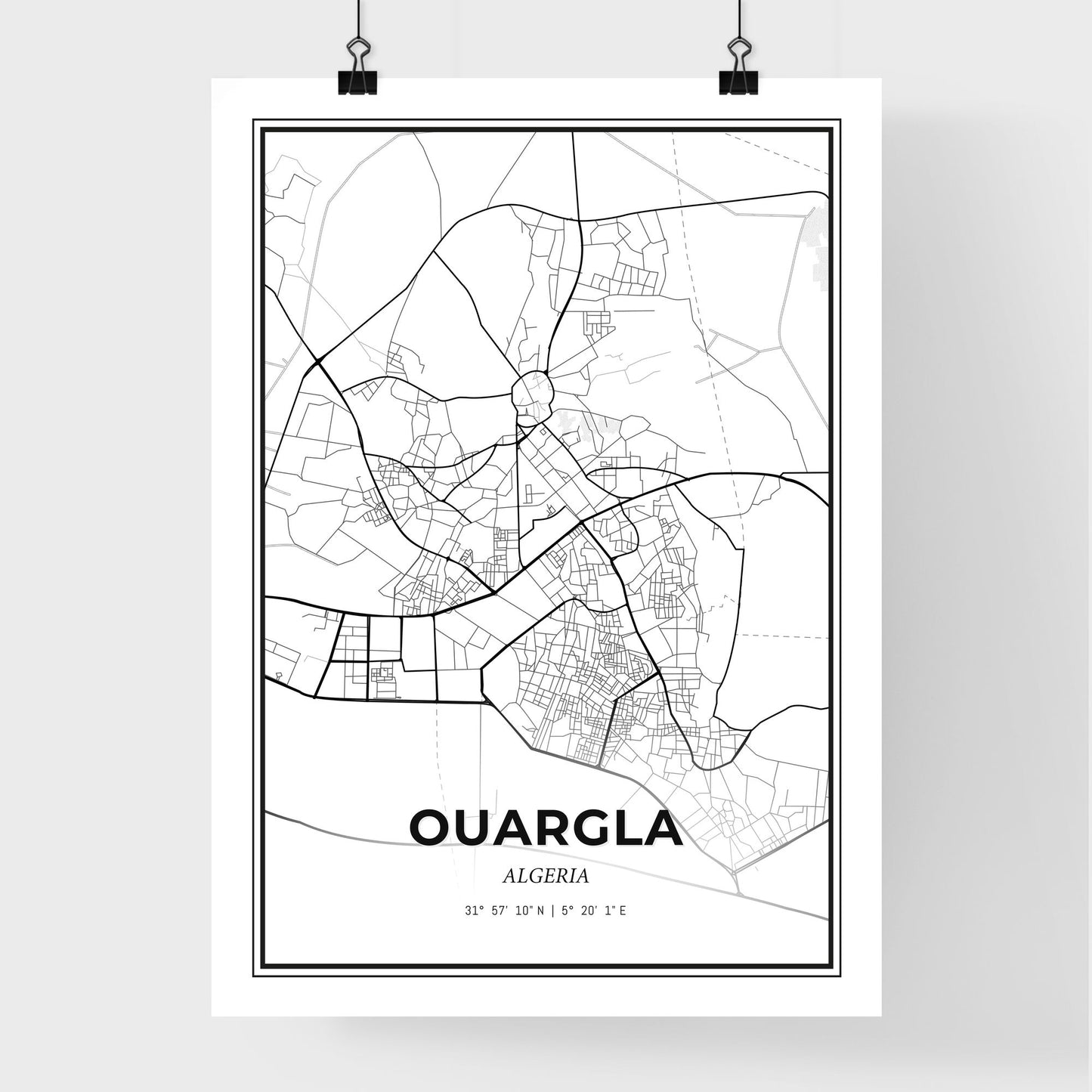 Ouargla Algeria - Premium City Map Poster