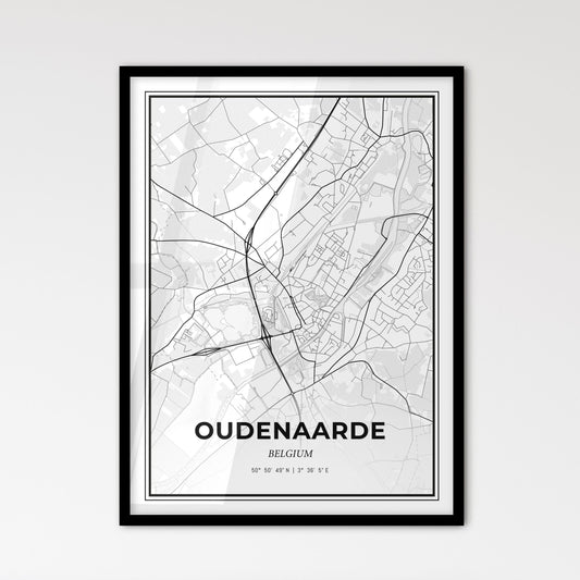 Oudenaarde  Belgium - Scandinavian Style City Map for Modern Home Decor