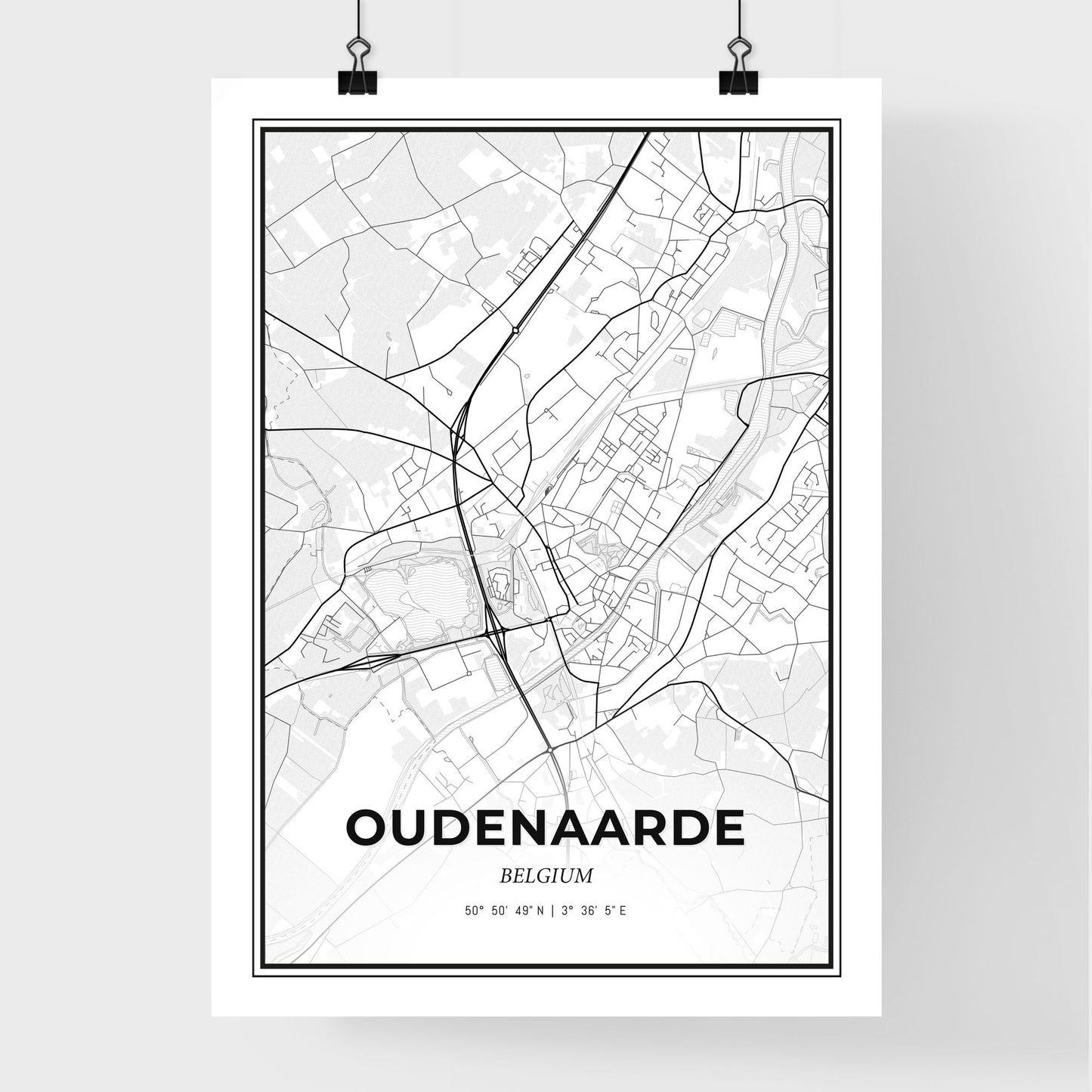 Oudenaarde  Belgium - Premium City Map Poster