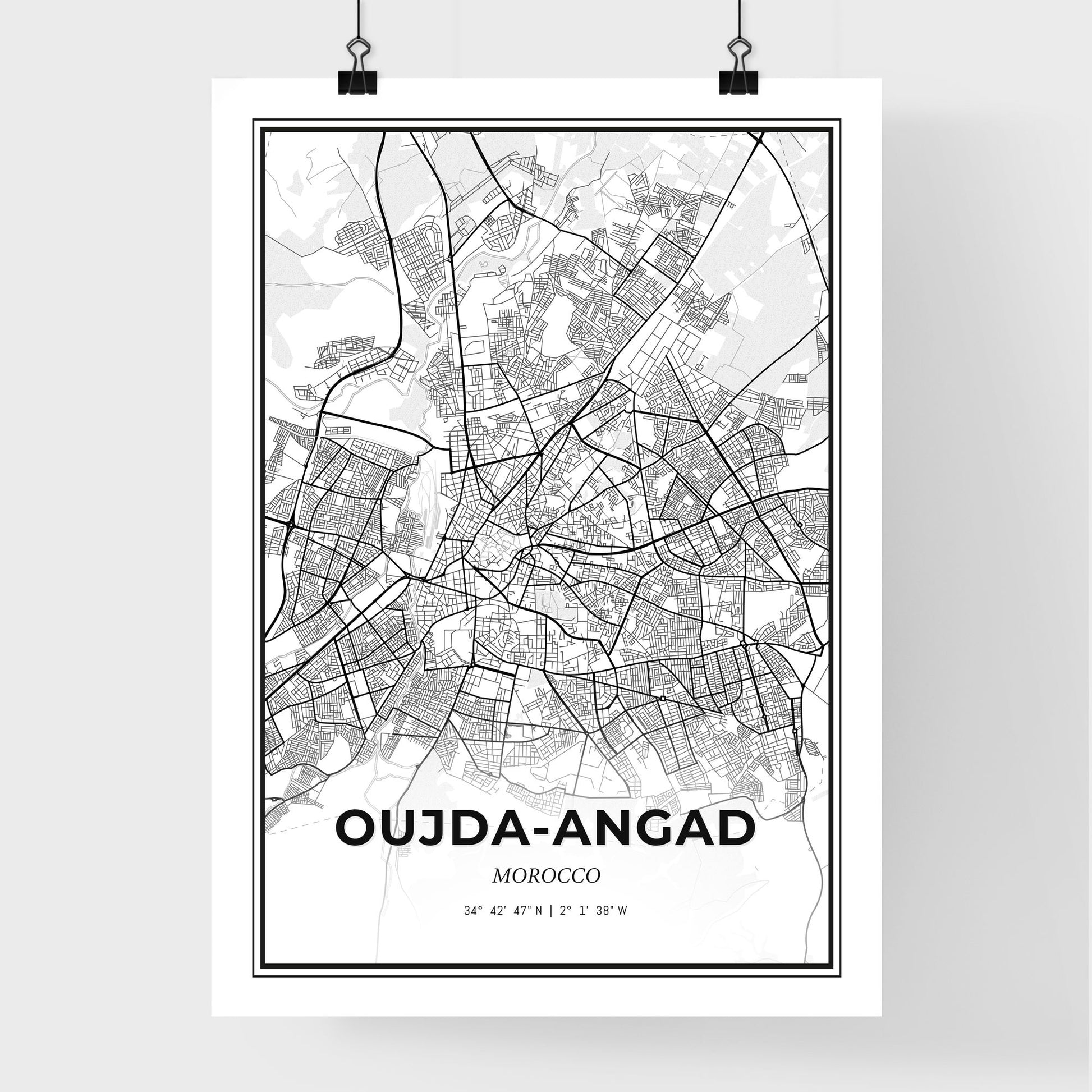 Oujda-Angad Morocco - Premium City Map Poster