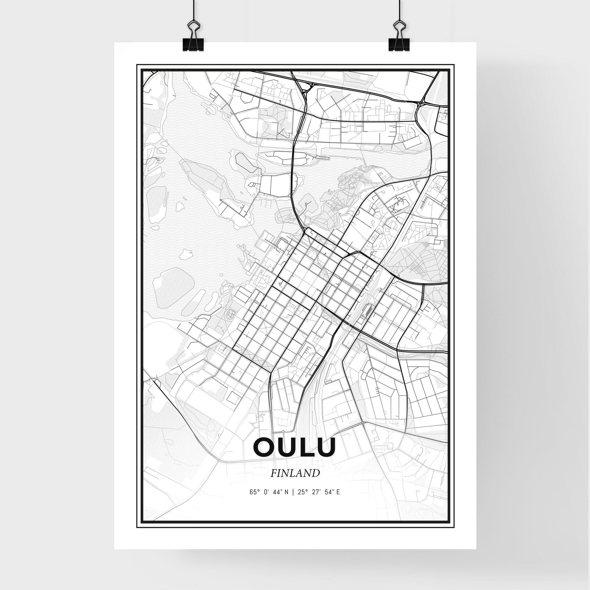 Oulu Finland - Premium City Map Poster