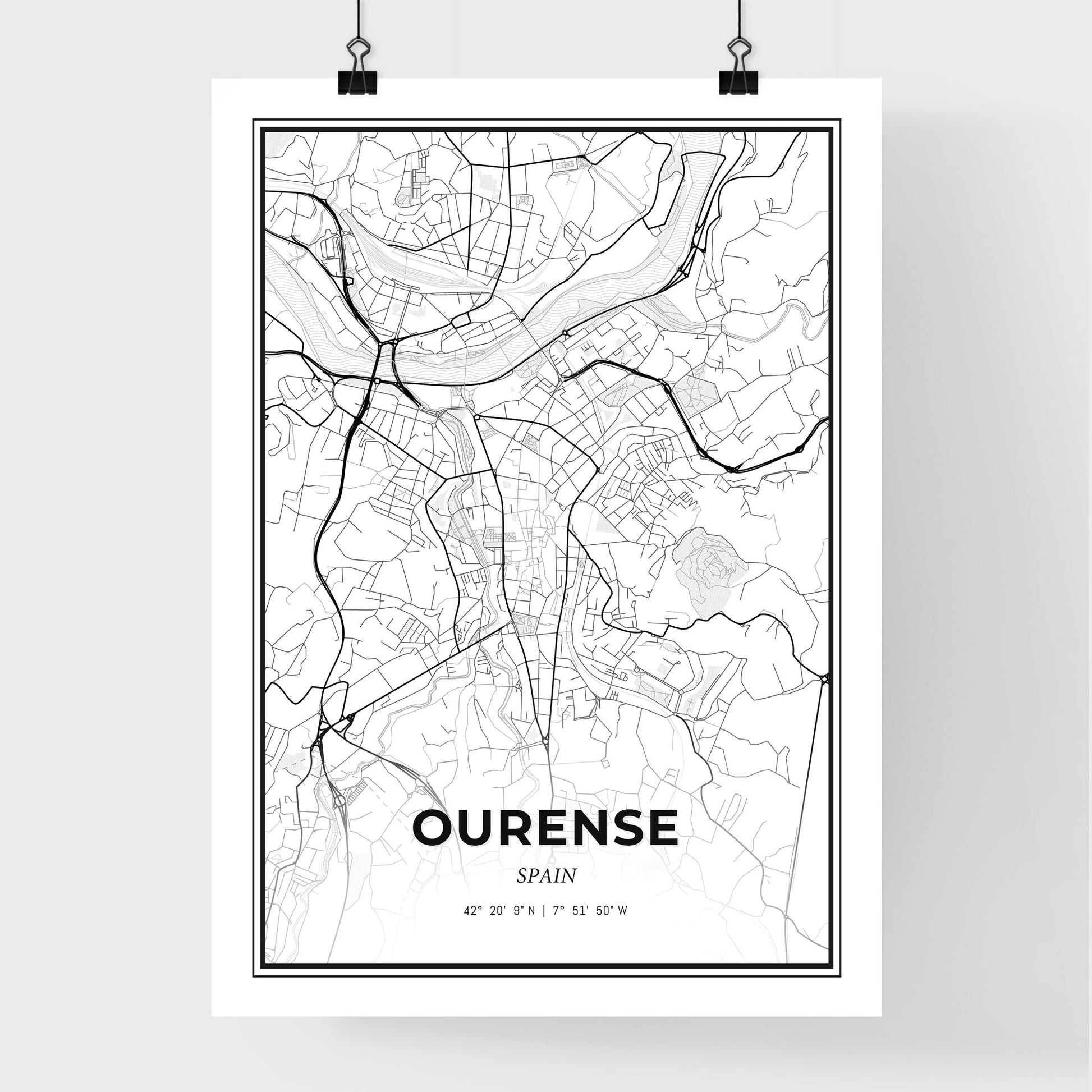 Ourense Spain - Premium City Map Poster