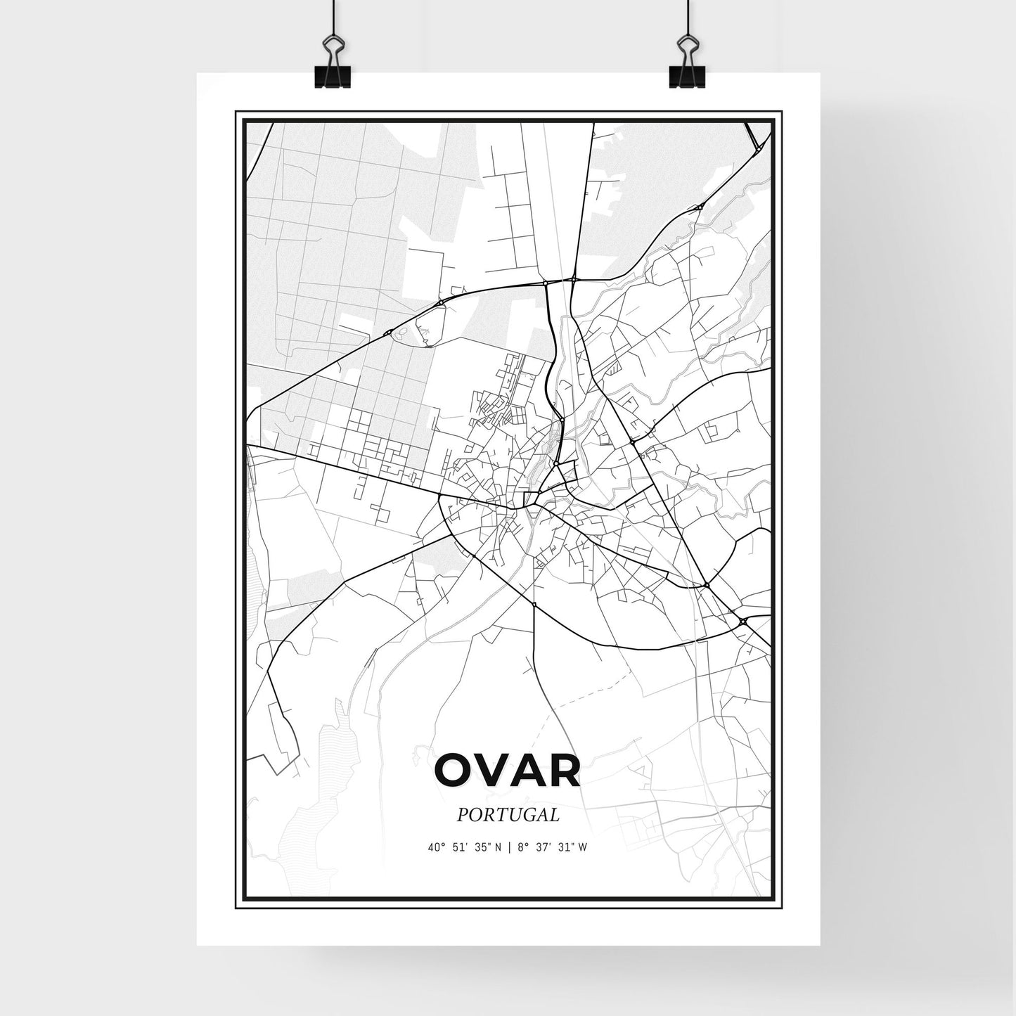 Ovar Portugal - Premium City Map Poster