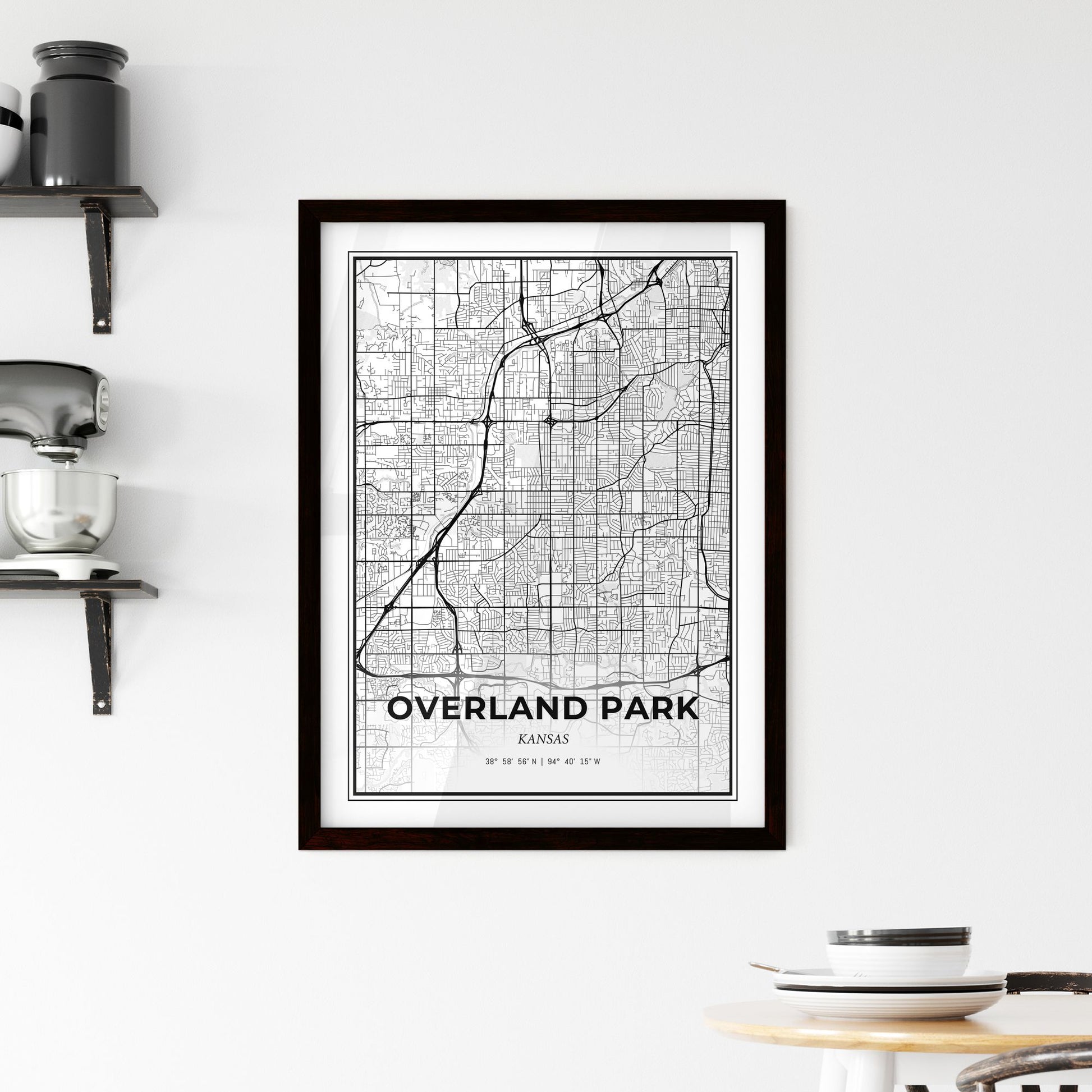 Overland Park Kansas - Minimal City Map