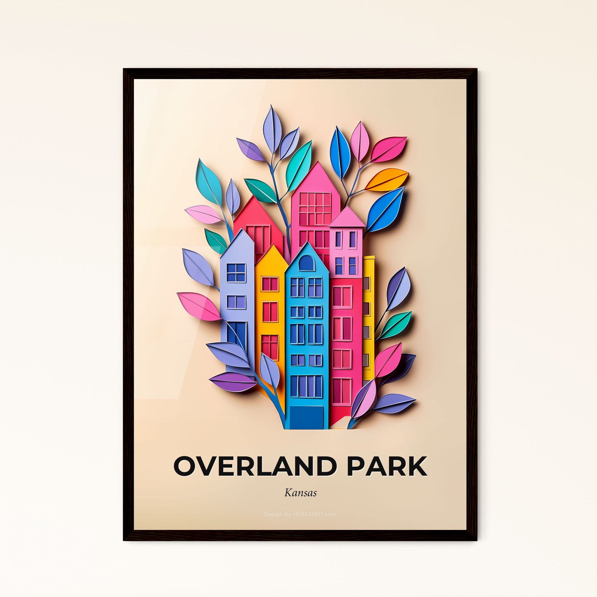 Vivid Overland Park, Kansas - a paper cut of a house surrounded by leaves