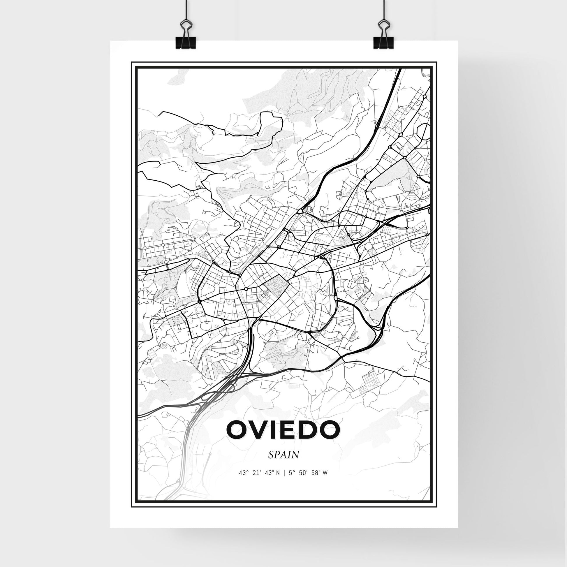 Oviedo Spain - Premium City Map Poster