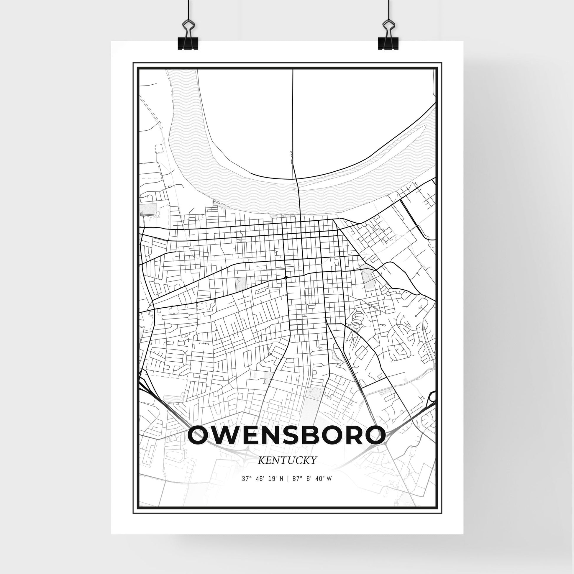 Owensboro Kentucky - Premium City Map Poster