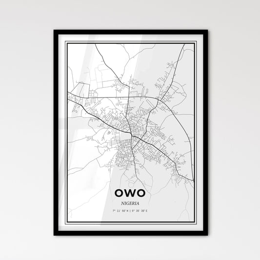 Owo Nigeria - Scandinavian Style City Map for Modern Home Decor