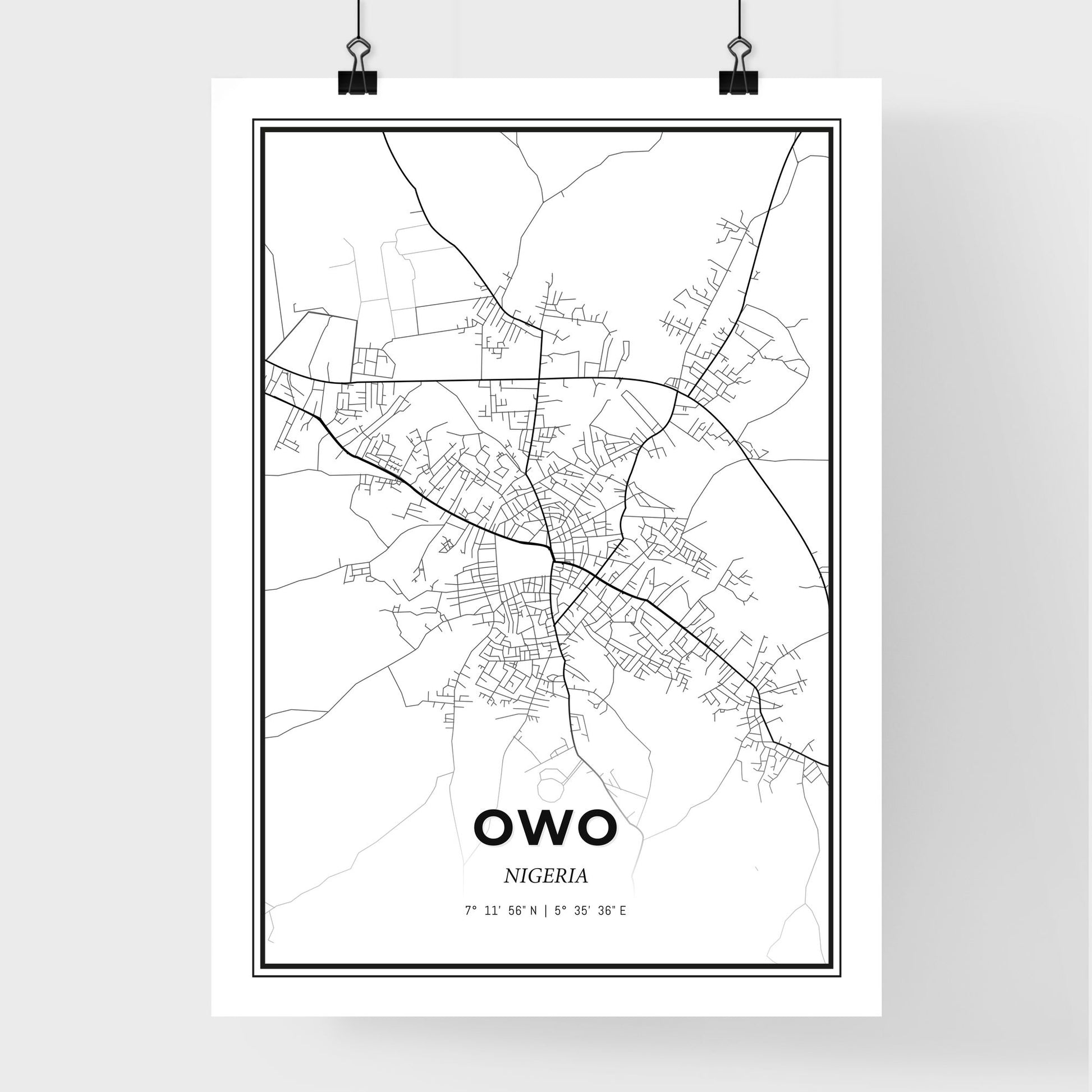 Owo Nigeria - Premium City Map Poster