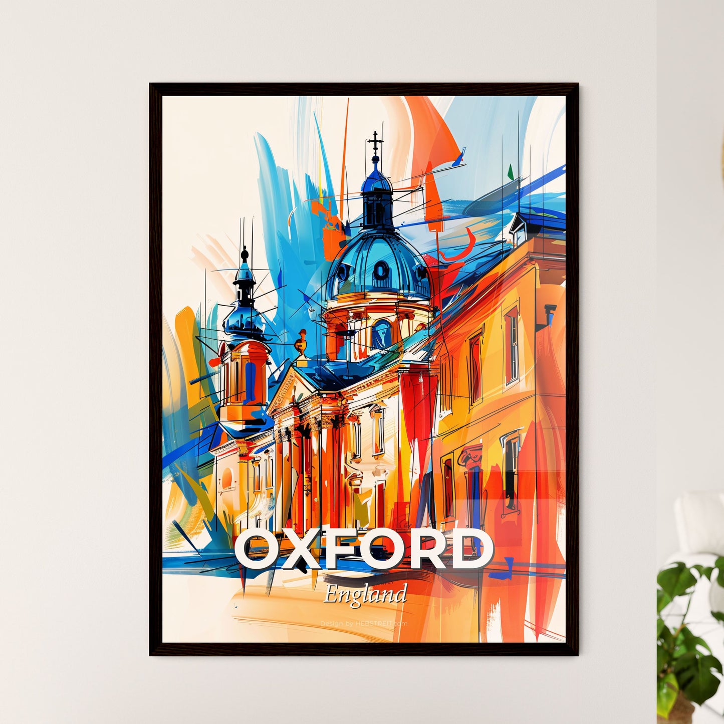 Vibrant Oxford, England - A Painting Of A Building