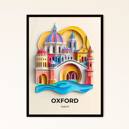 Vivid Oxford, England - a paper cut of a city with a bridge