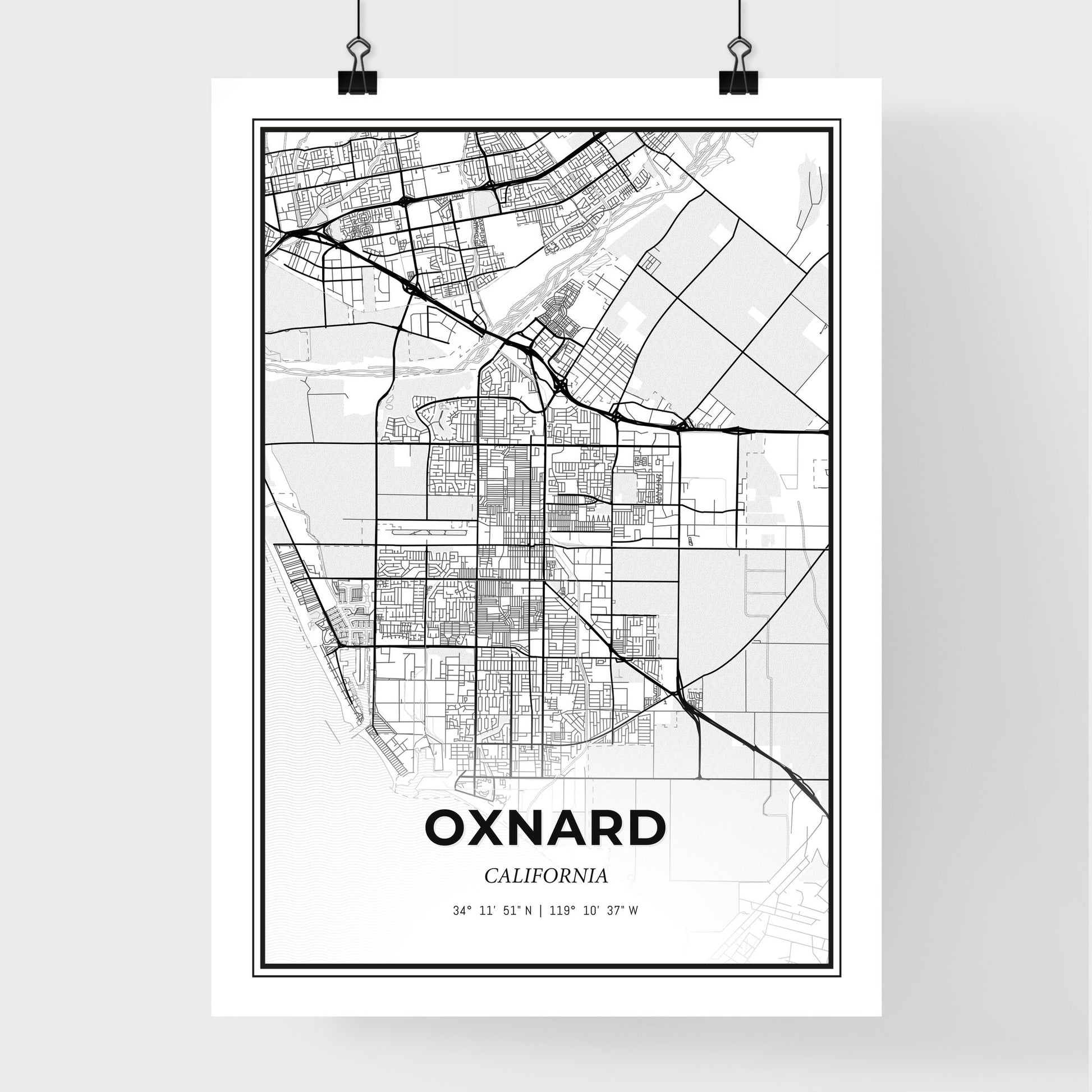 Oxnard California - Premium City Map Poster