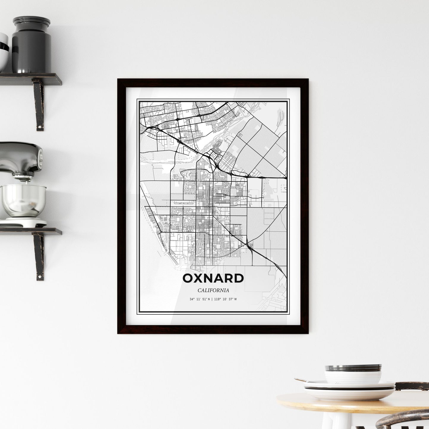 Oxnard California - Minimal City Map