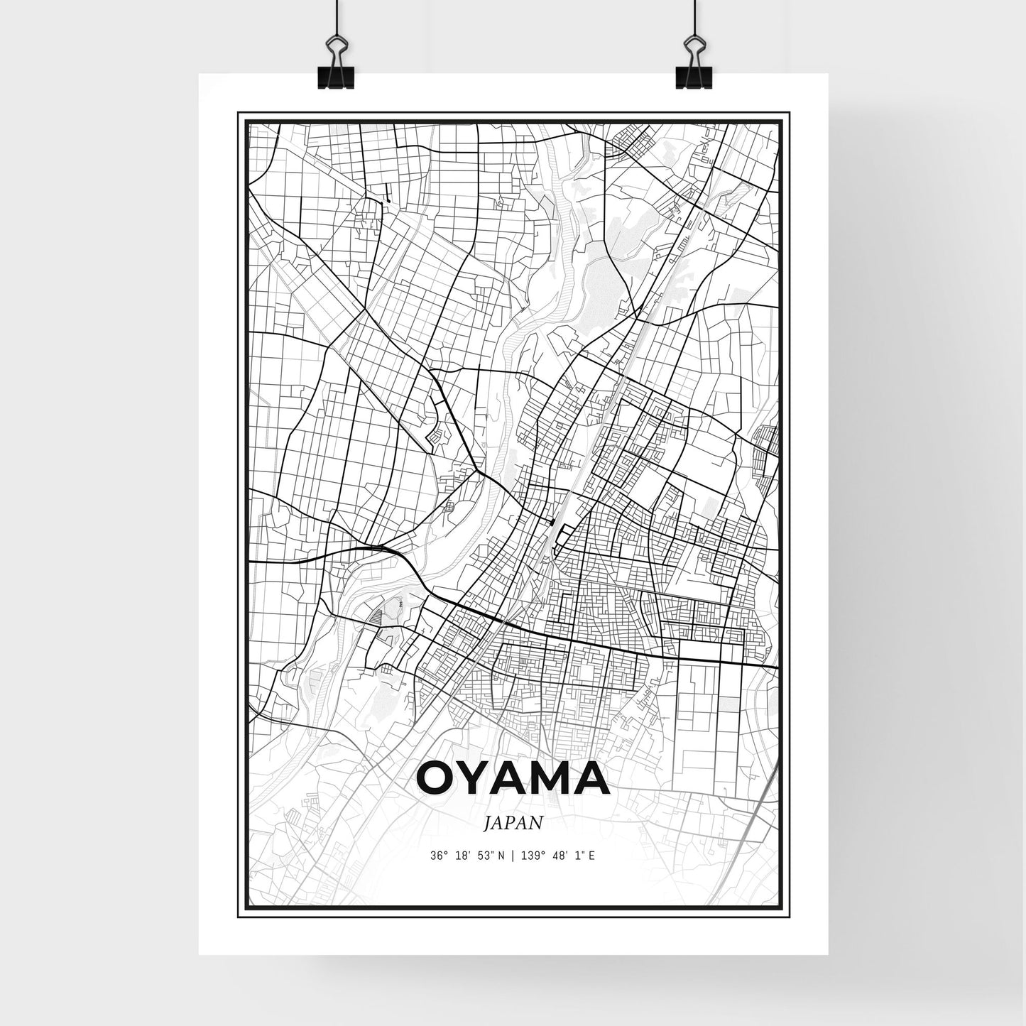 Oyama Japan - Premium City Map Poster