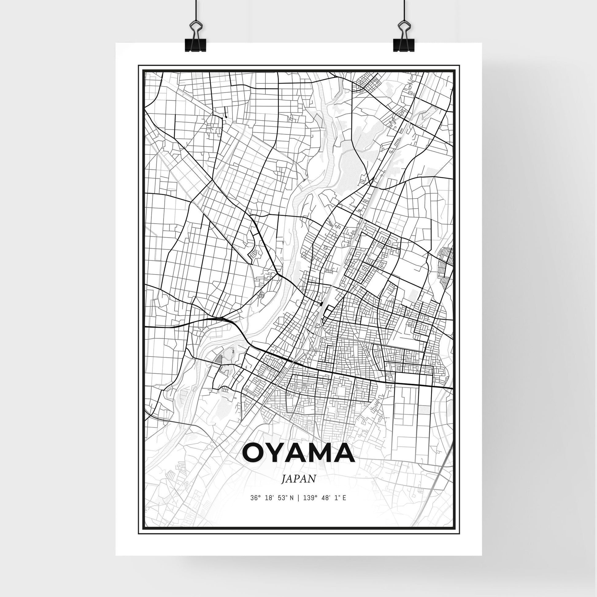 Oyama Japan - Premium City Map Poster