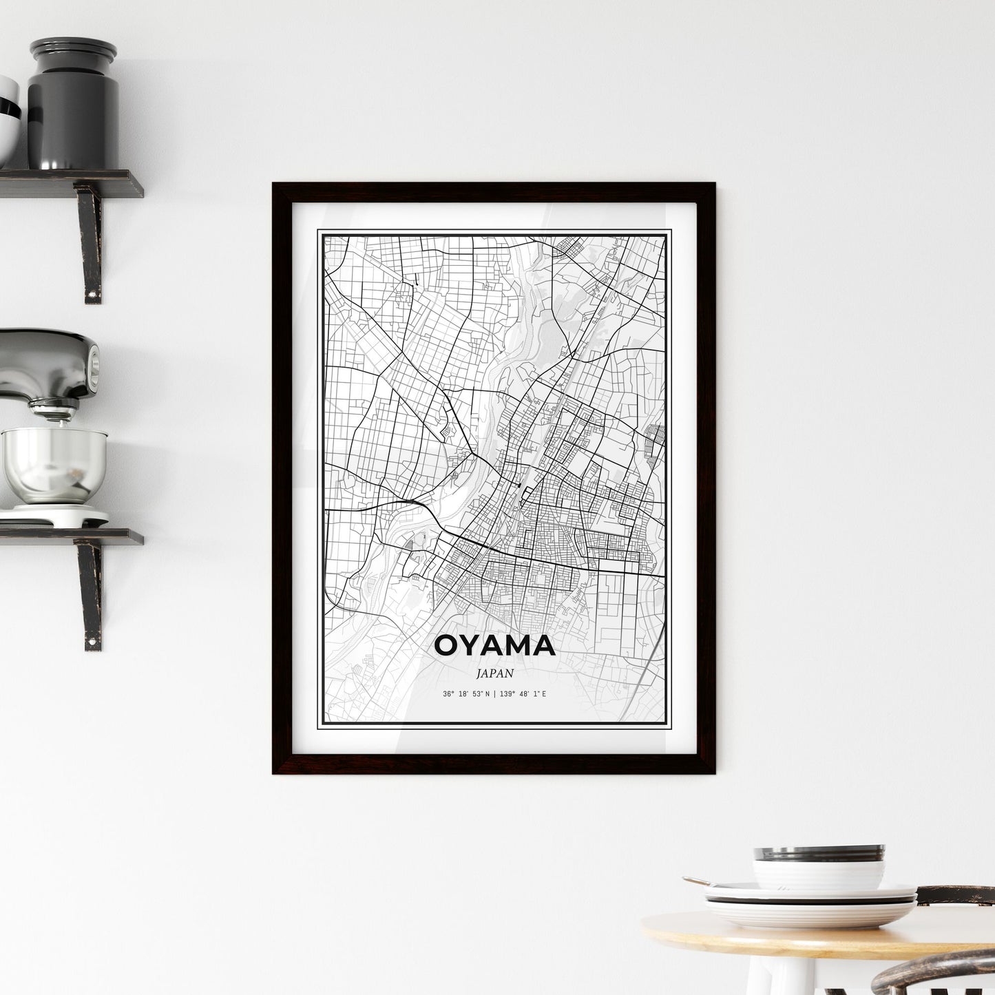 Oyama Japan - Minimal City Map