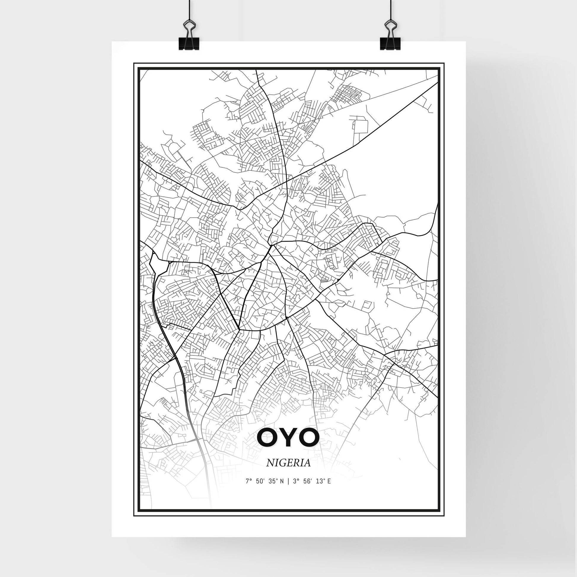 Oyo Nigeria - Premium City Map Poster